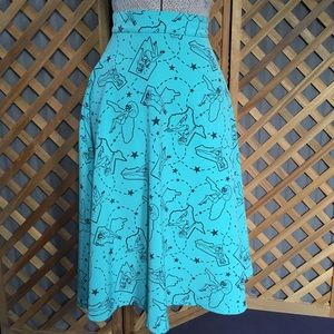 Steady Clothing Pinup Girls Turquoise Twirl Skirt